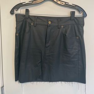 Black leather skirt